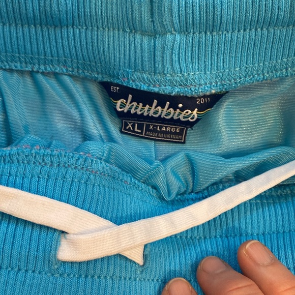 Chubbies hot pink turquoise palm tree gym shorts Sz XL EUC - Picture 2 of 6